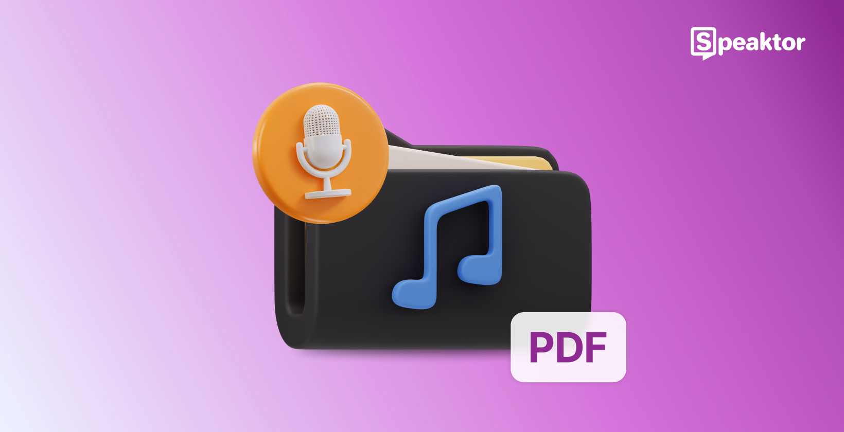 Carpeta de archivos 3D con elementos de audio
