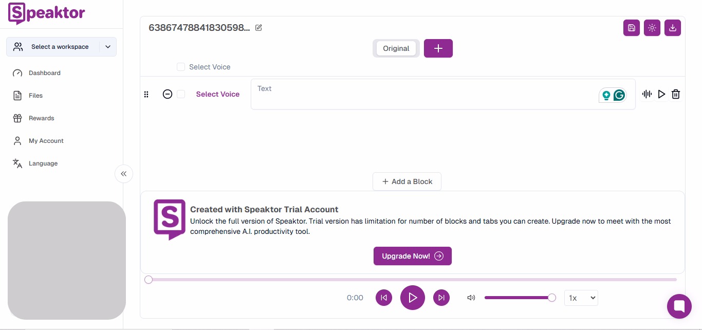 Pantalla móvil que muestra una función de texto a voz de TikTok con varias opciones de voz.