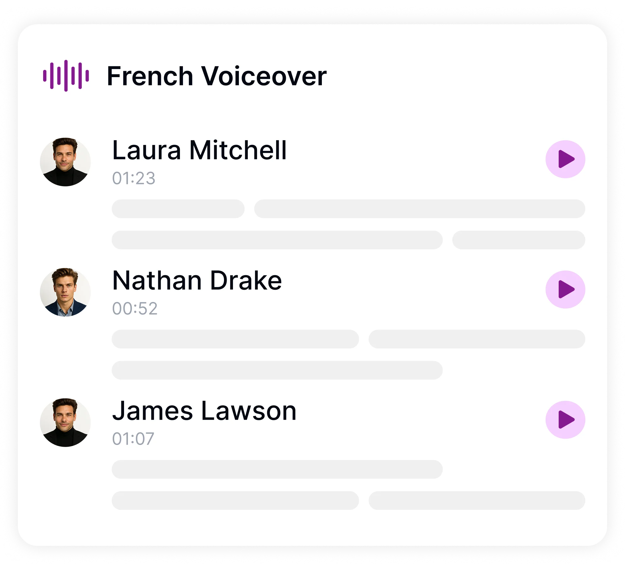 Collez du texte pour chaque haut-parleur, ce qui permet de créer de l’audio à plusieurs haut-parleurs.