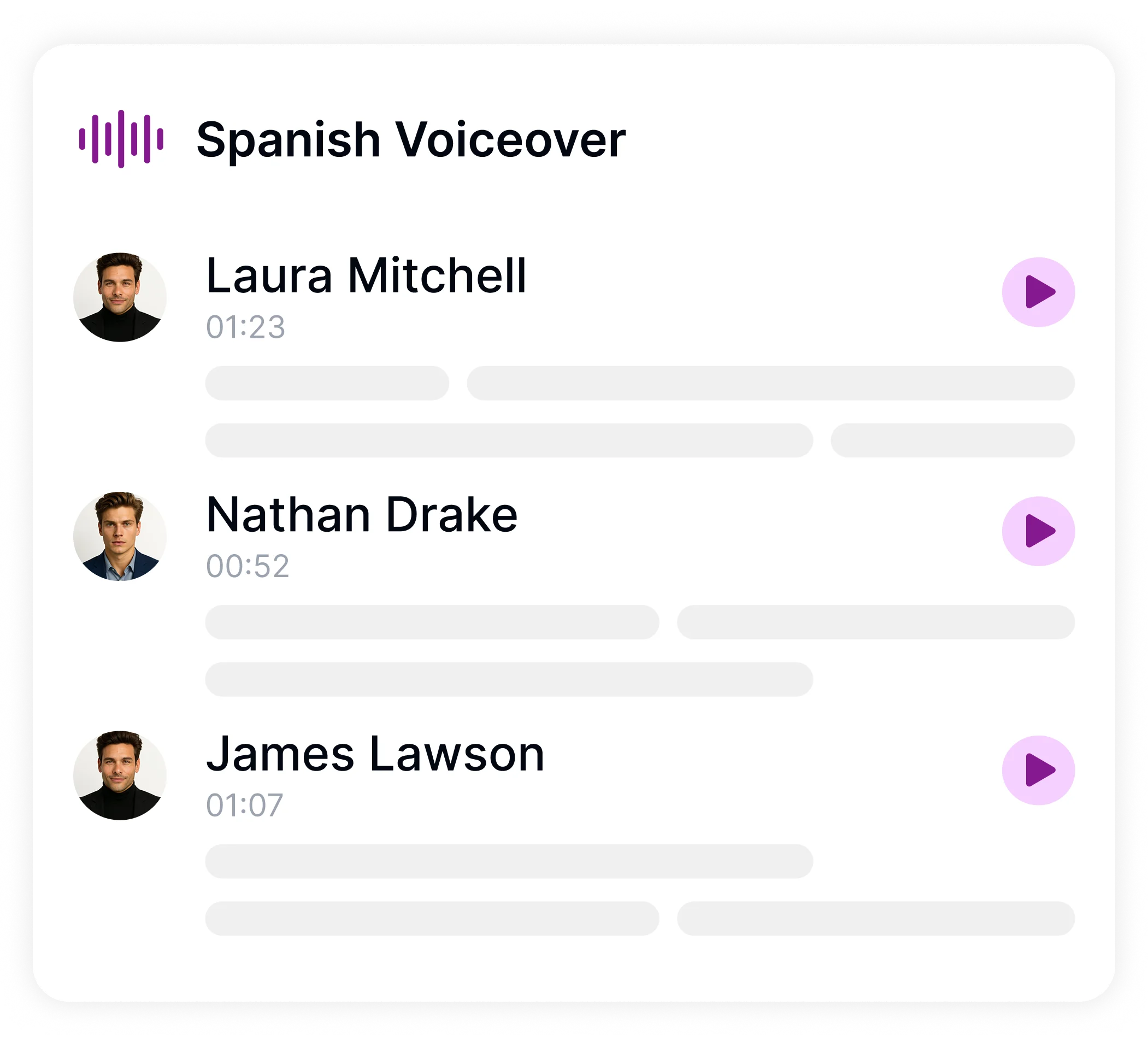 Vložte text pro každý reproduktor, což umožňuje vytvoření zvuku s více reproduktory.