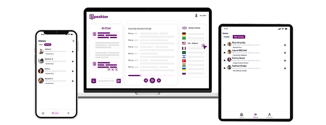 Image depicting Speaktor's multi-device support, ensuring seamless access across various platforms.